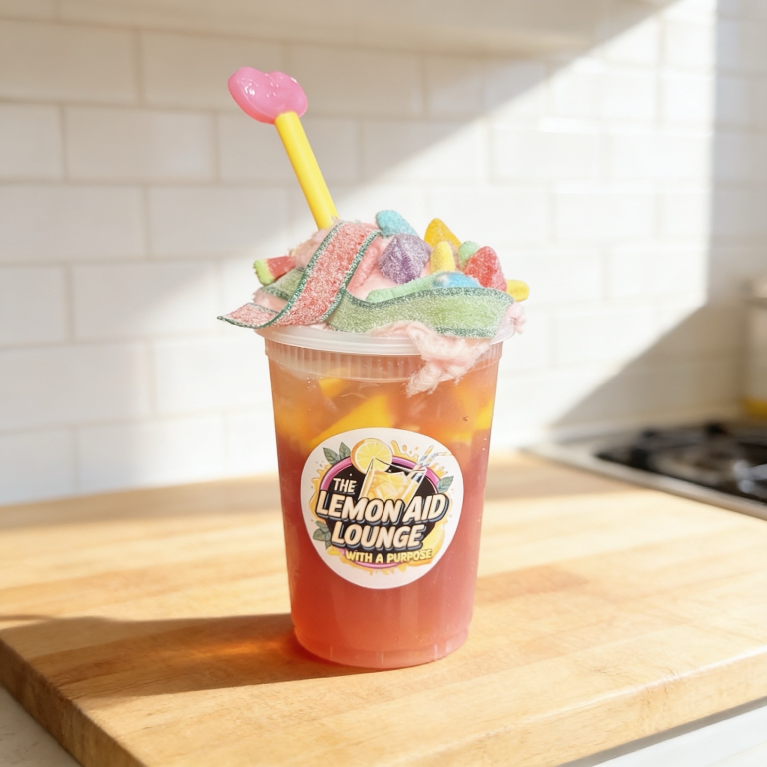 Desert Rose signature lemonade with candy toppings